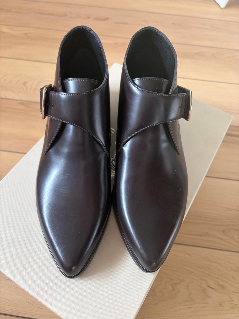 New Burberry Harlestone Leather Pointed Ankle Boots size 37
